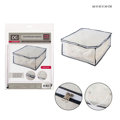 Dc - Custodia Coperte C/Zip Trasp. 60X45X30Cm