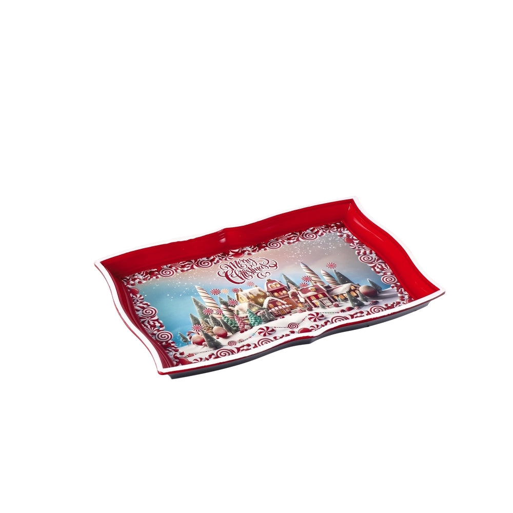 Ad Rectangular Plastic Tray Christmas 6 Decorations 35X23Xh2 cm