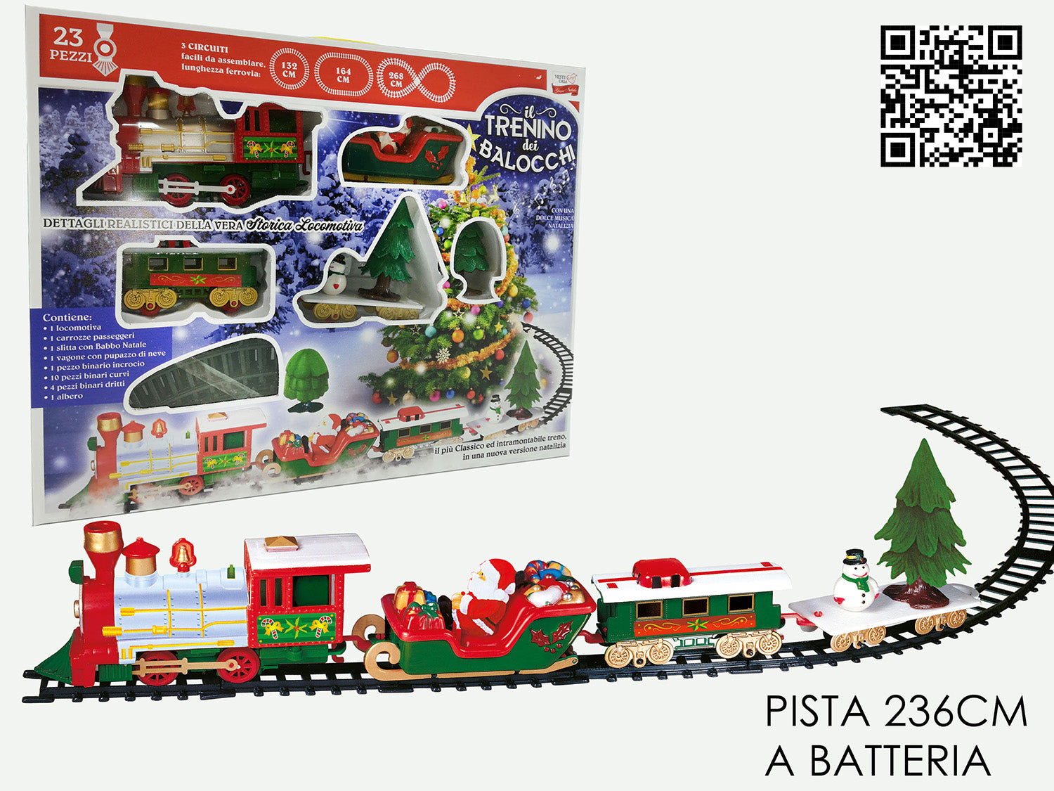 G.Natale Pista Treno Natale B/O Lu/Suo 22Pz