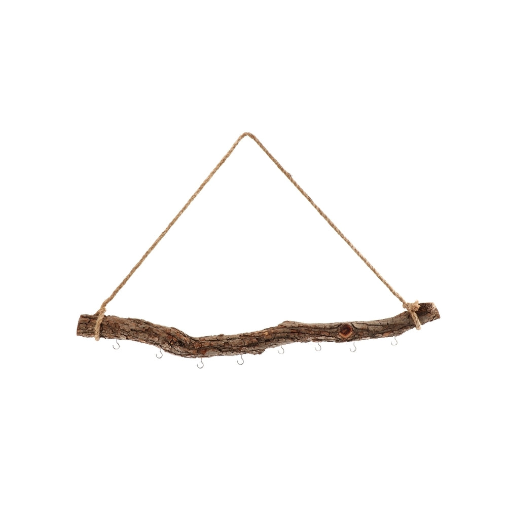 At Christmas Decoration Wood Iron Hanger 8G Nat 78X5Xh45