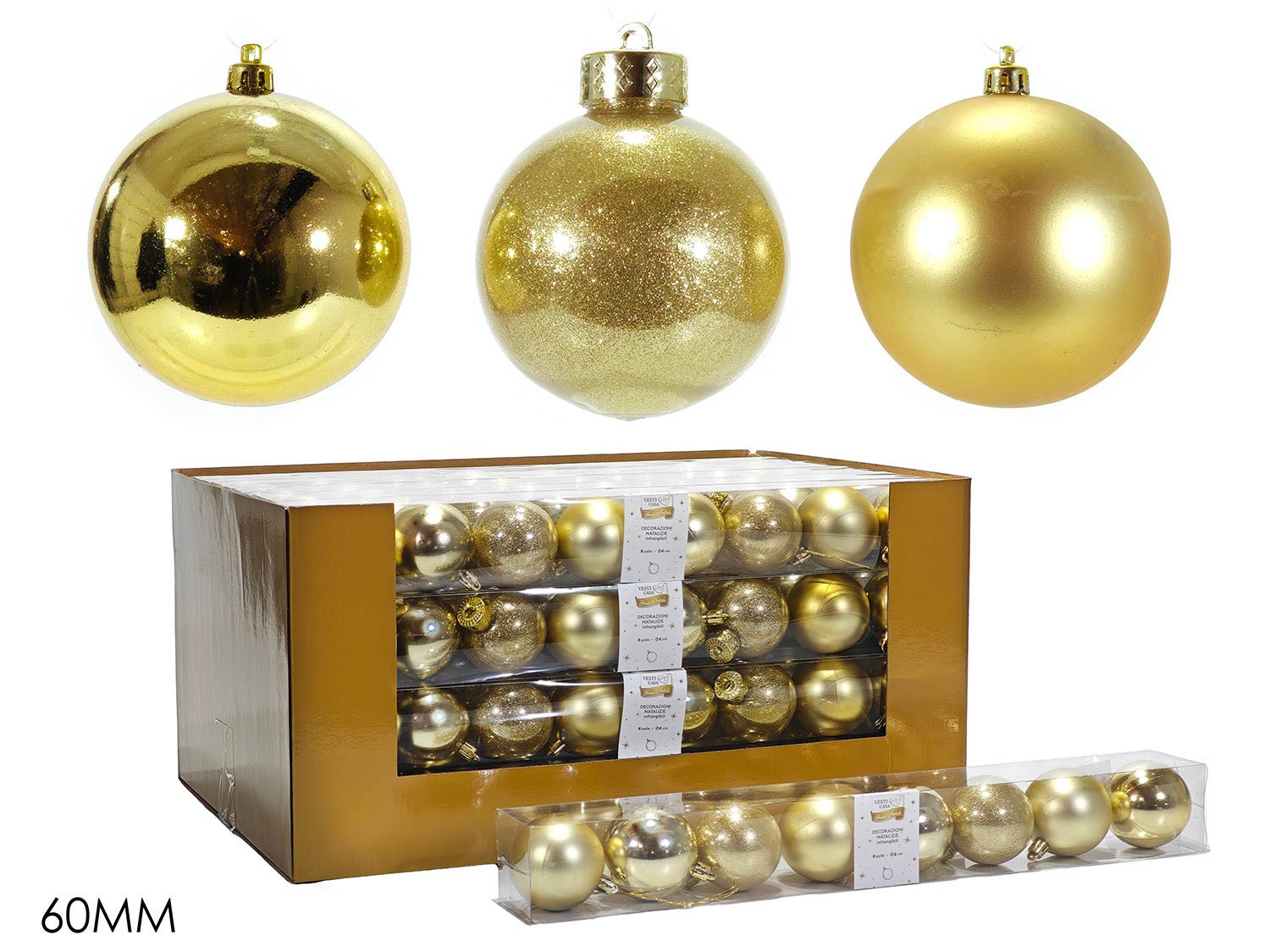 G.Natale Set 8 Palle 60 Mm Oro Mix