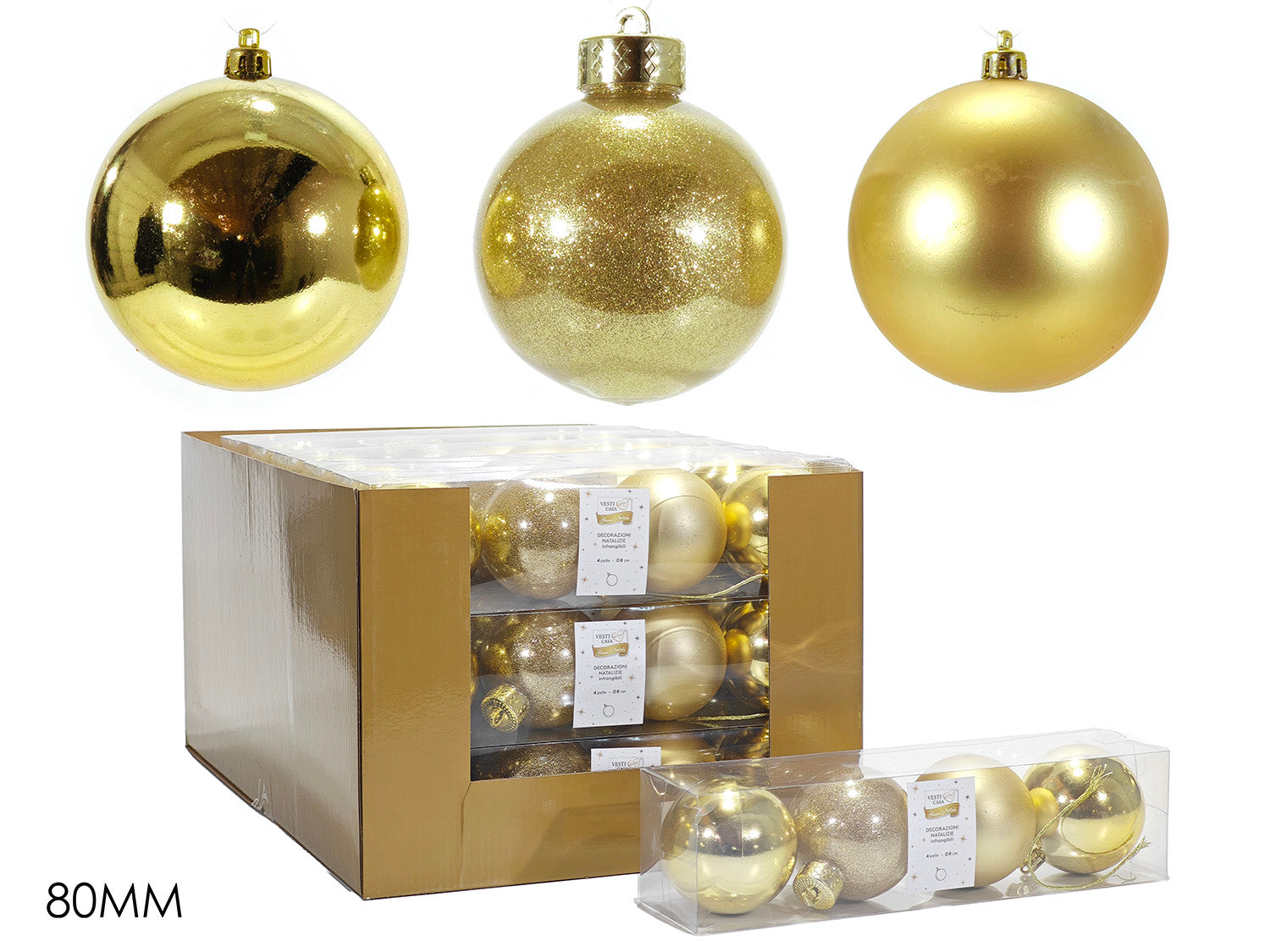 G.Natale Set 4 Palle 80 Mm Oro Mix