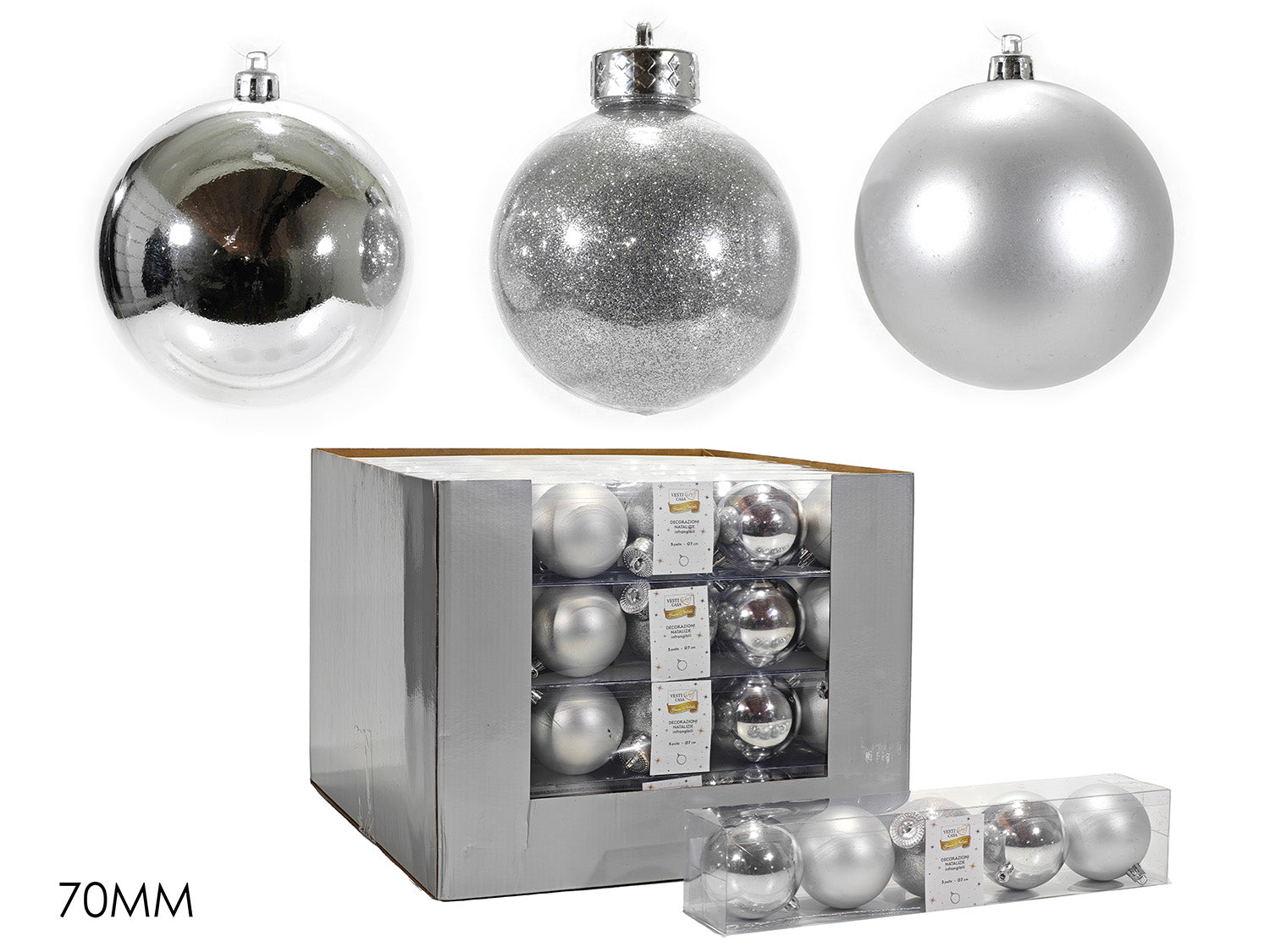 G.Natale Set 5 Palle 70 Mm Silver Mix