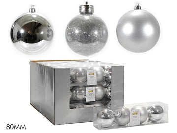 G.Natale Set 4 Palle 80 Mm Silver Mix