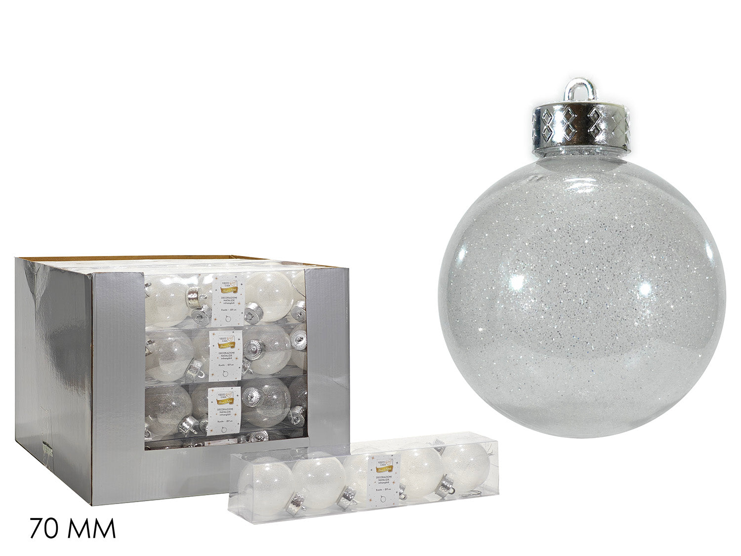 G.Natale Set 5 Palle 70 Mm Bianche Mix