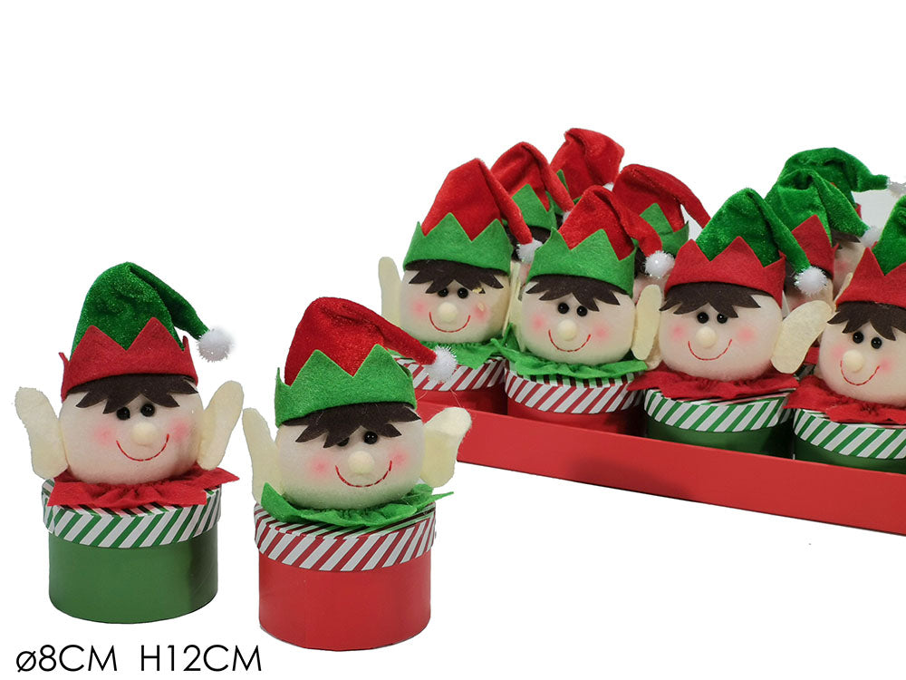G.Natale Scatola C/Elfo  Xh12Cm 2Ass. In Disp.