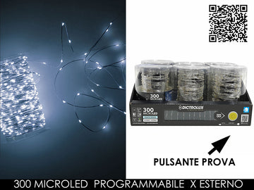 G.Natale Catena 300M.Led X Esterno Prog.Bianco Freddo