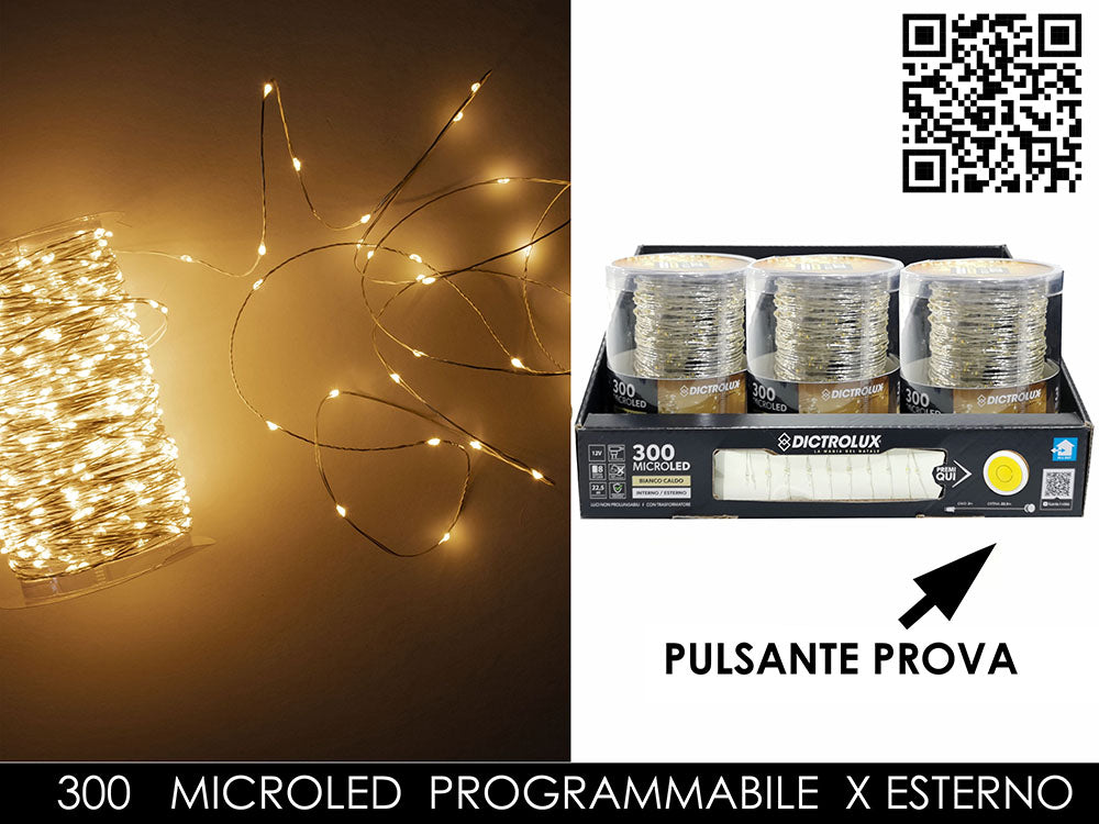 G.Natale Catena 300M.Led X Esterno Prog. Bianco Caldo