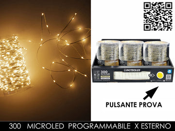 G.Natale Catena 300M.Led X Esterno Prog. Bianco Caldo