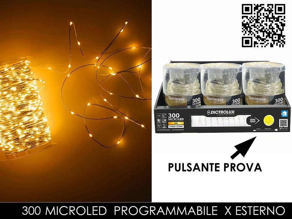 G.Natale Catena 300M.Led X Est.Prog Oro
