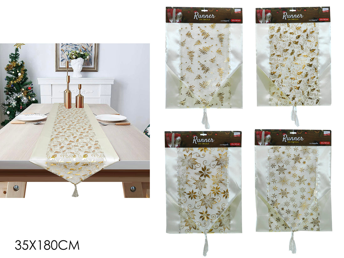 G.Natale Runner Crema C/Glitt. 35X180 4Ass
