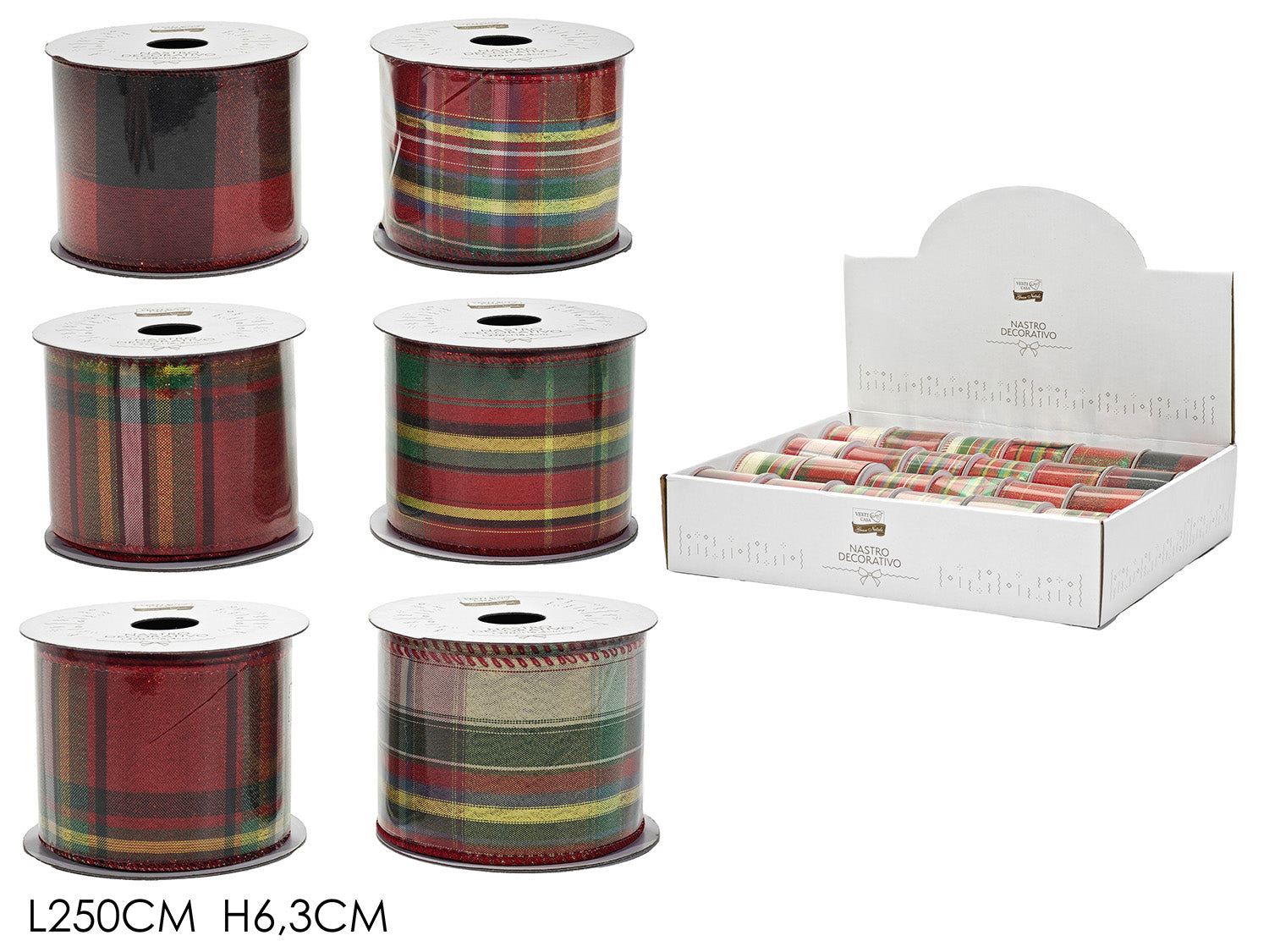 G.Natale Nastro 250X6.3Cm 6Ass In Display