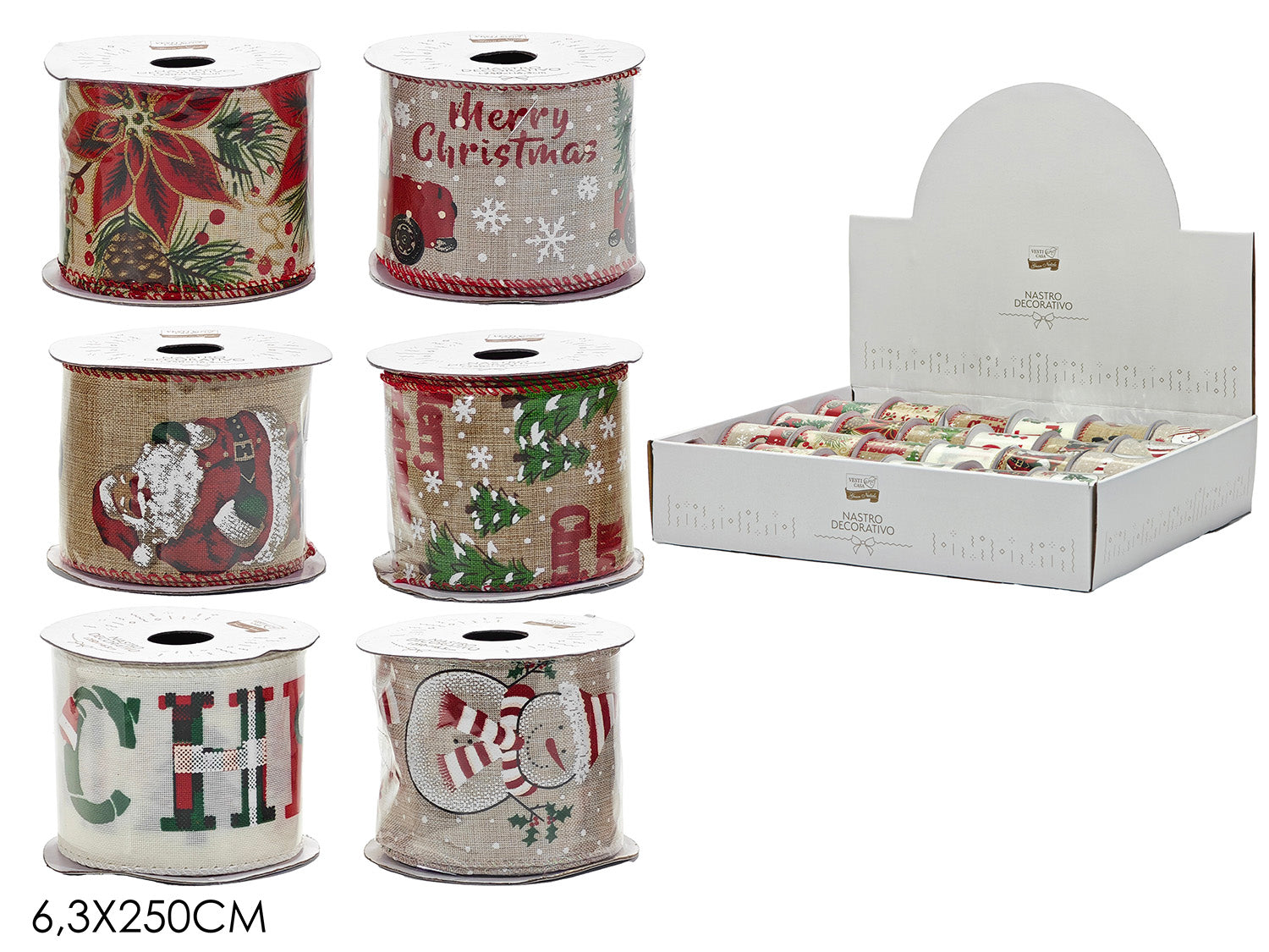 G.Natale Nastro 6.3X250Cm In Display 6Assortimenti casuali