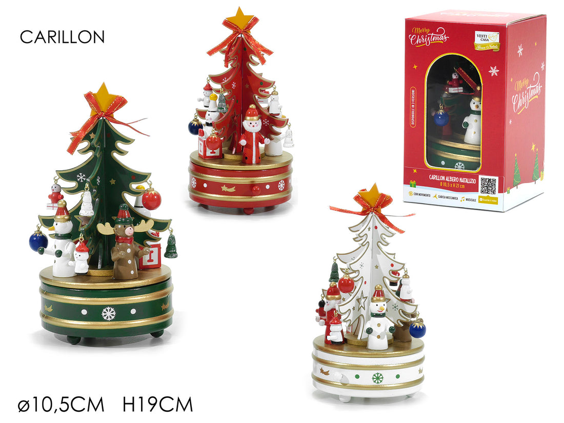 G.Natale Carillon Nat. C/Pers. Nat. H21Cm 3Ass