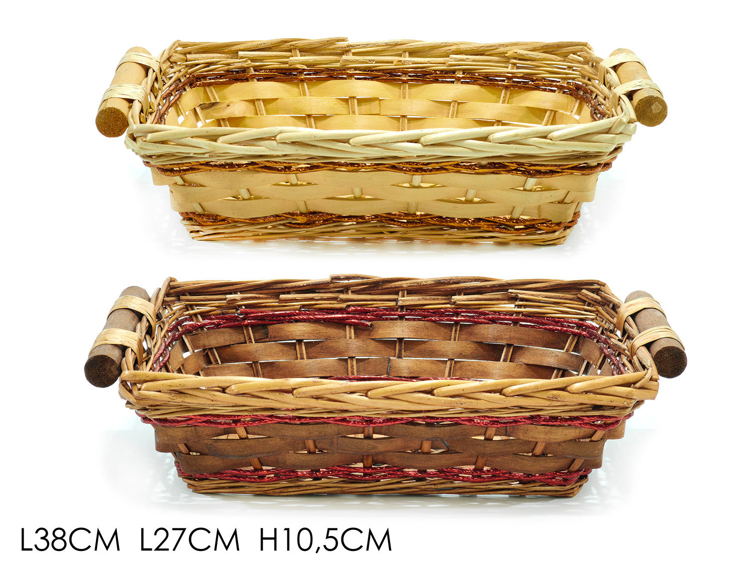 G.Natale Cesta Rettangolare 38X27 Cm 2Ass.