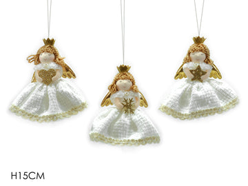 G.Natale Appendino Angelo Bianco C/Oro H15Cm 3Ass