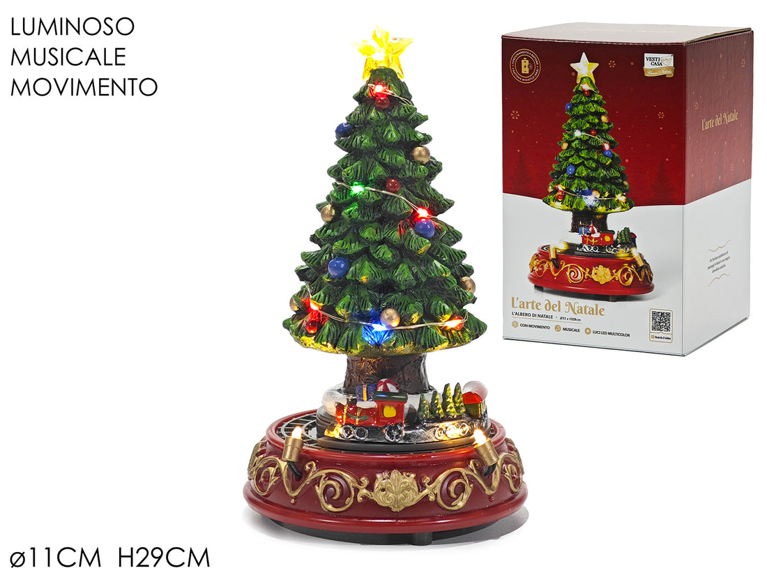 G.Natale Albero B/O Lu/Mov/Mus 11Cm