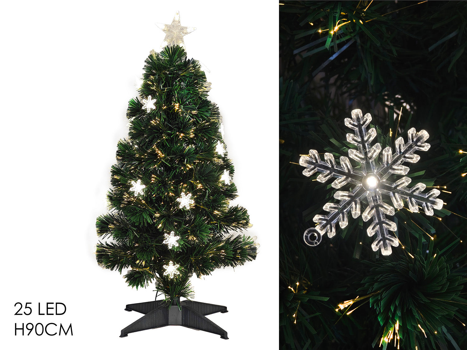 G.Natale Albero F.Ott. 90Cm C/ F. Neve E 25 Led