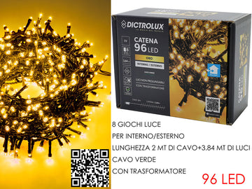 G.Natale 96 Luci Led Oro X Esterno Progr.