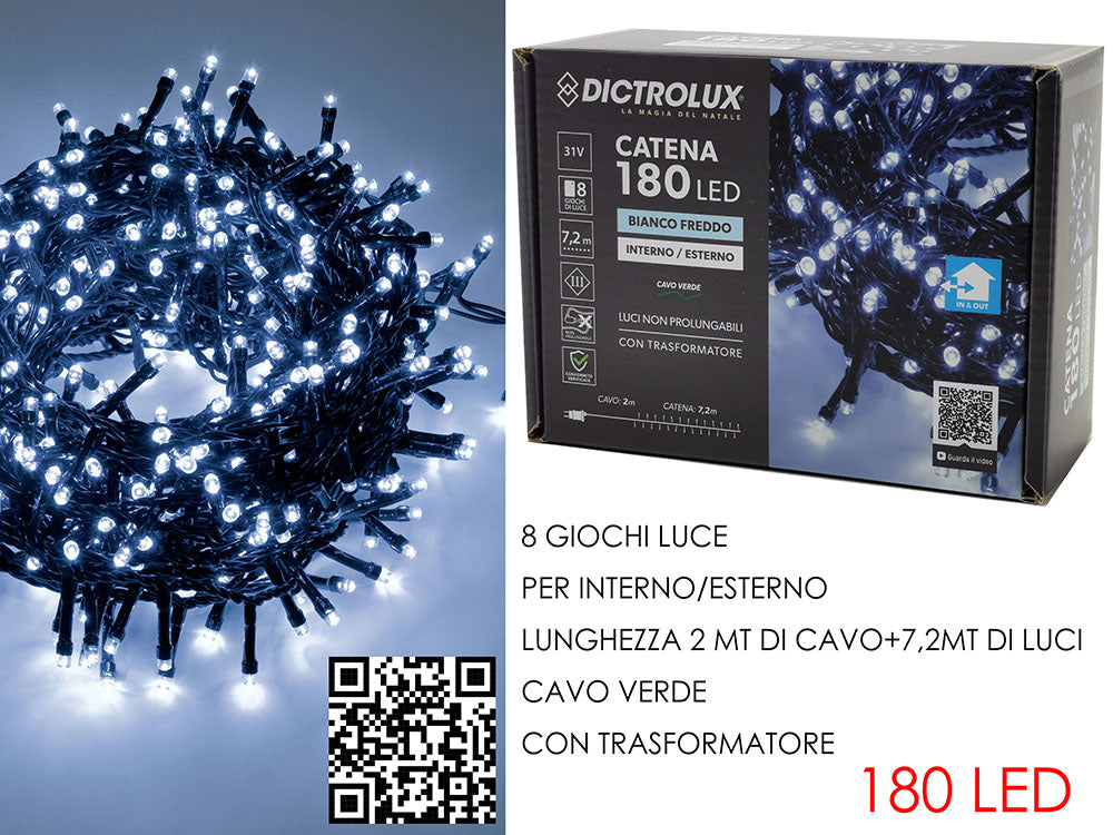 G.Natale 180 Luci Led Bianca Esterno