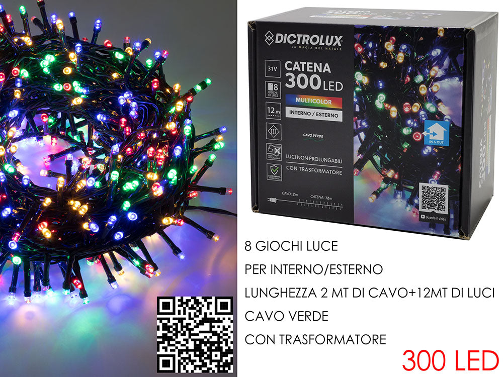 G.Natale 300 Luci Led M/Color Esterno
