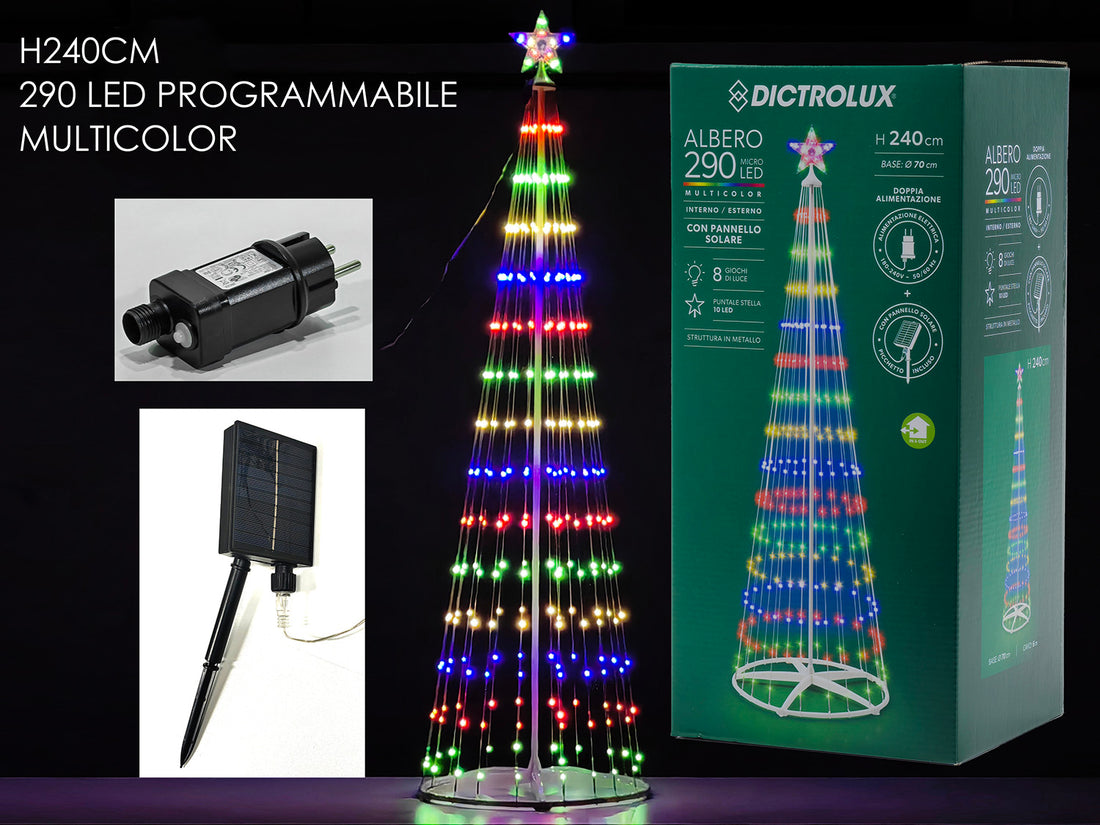 G.Natale Albero Solare M2.4 C/290 Led Prog.Multi