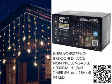 G.Natale Tenda 3Mt X 1.2Mt H C/94 Led Bianco Caldo