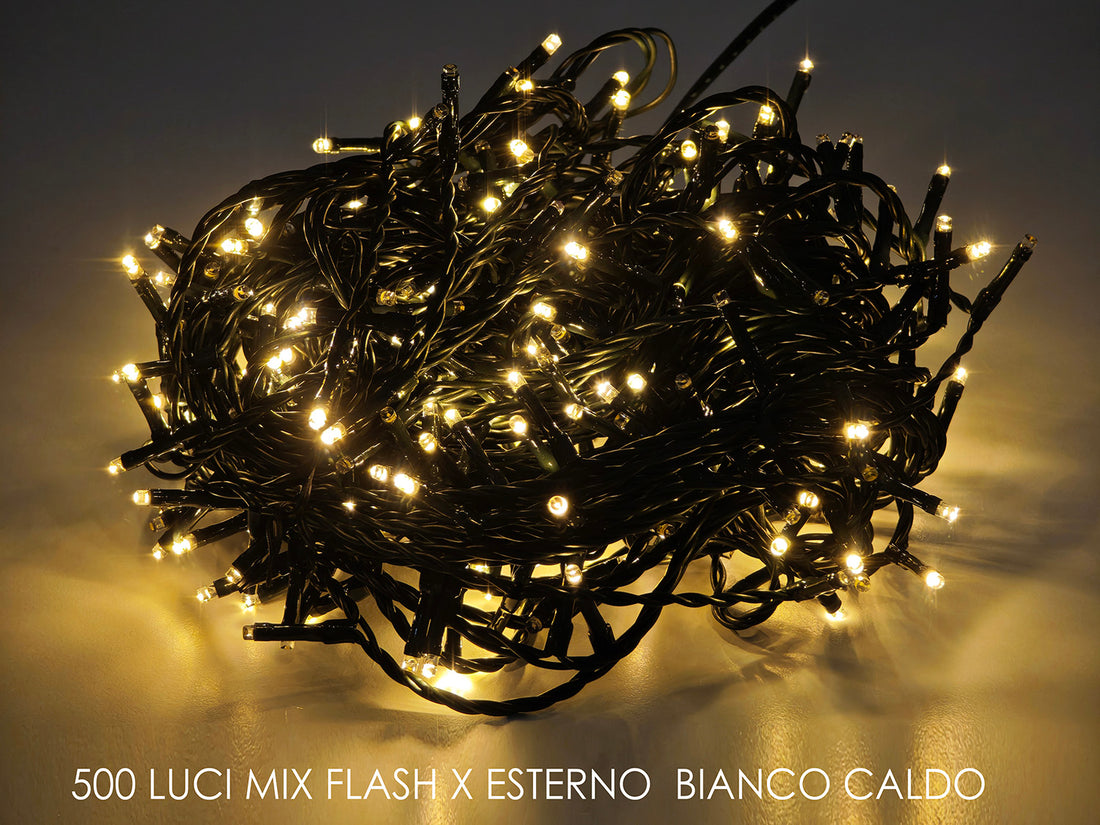 G.Natale 500 Luci Mix Flash X Est. B.Caldo
