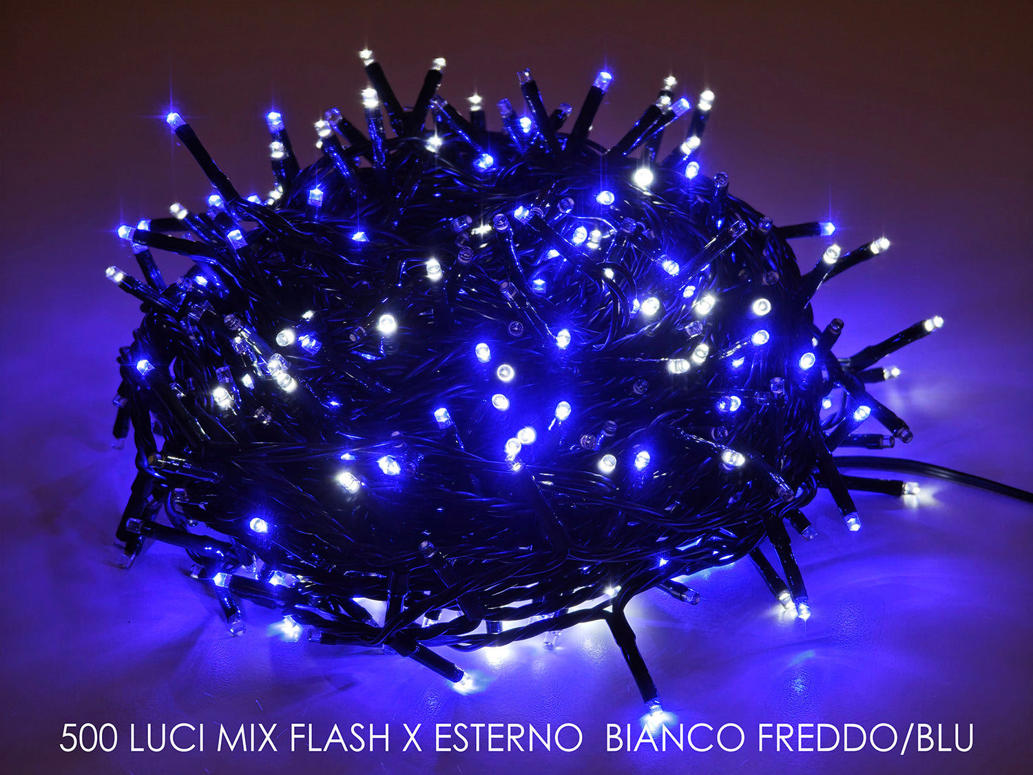 G.Natale 500 Luci Mix Flash X Esterno Bianco Freddo/Blu