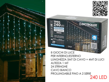 G.Natale Tenda Bianco Freddo 4Mt X1Mt 240Led