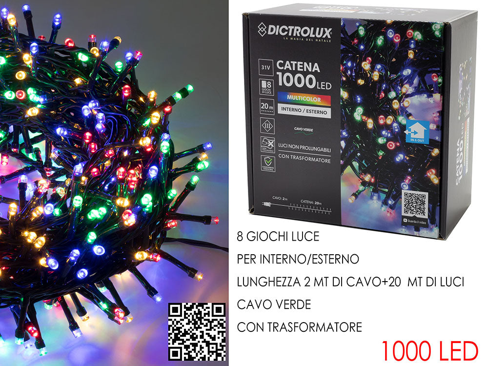 G.Natale 1000 Luci Led Multicolor X Esterno Pro