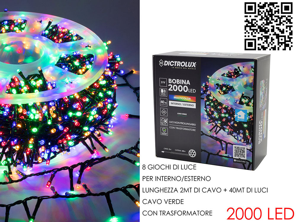 G.Natale 2000 Luci Led Multicolor X Est.C/Bobin