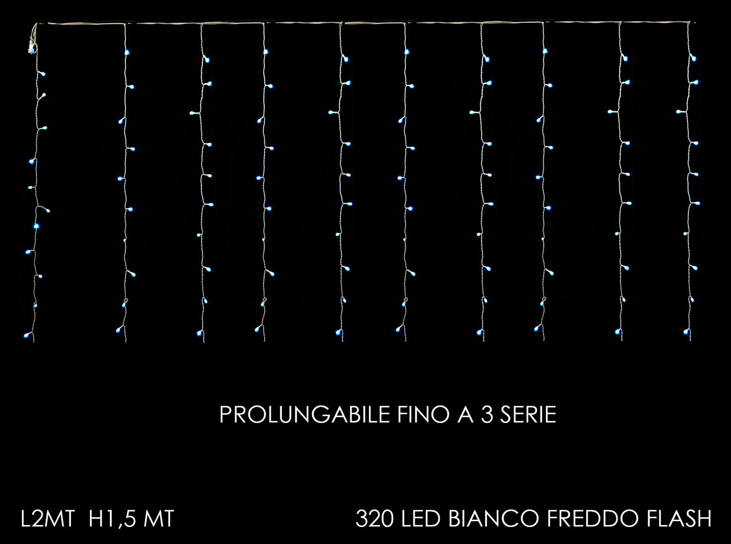G.Natale Tenda 2Mt X1.5Mt H C/320 Led Mix Flash P