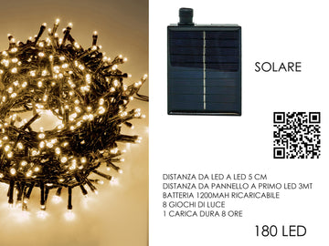 G.Natale 180 Led Solari B.Caldo X Est.Progr