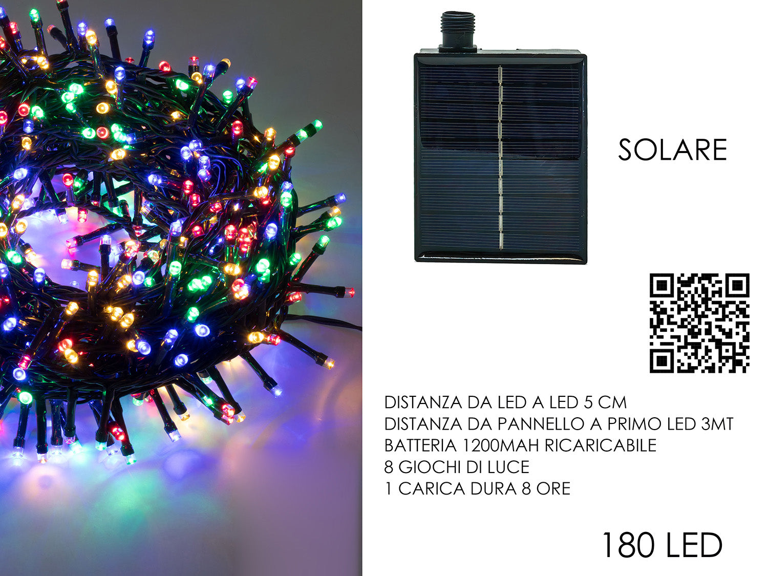 G.Natale 180 Led Solari Multic. X Est.Progr