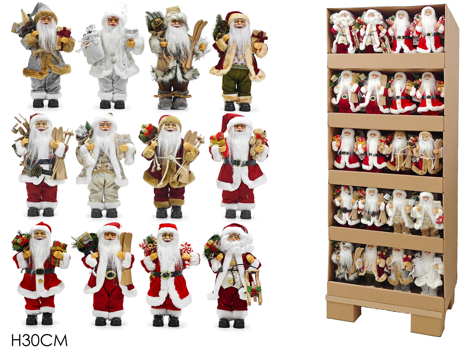 G.Natale Babbo Natale In Palbox H30Cm 12Ass