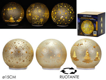 G.Natale Palla  5Cm B/O Lu/Mov Oro 3Ass