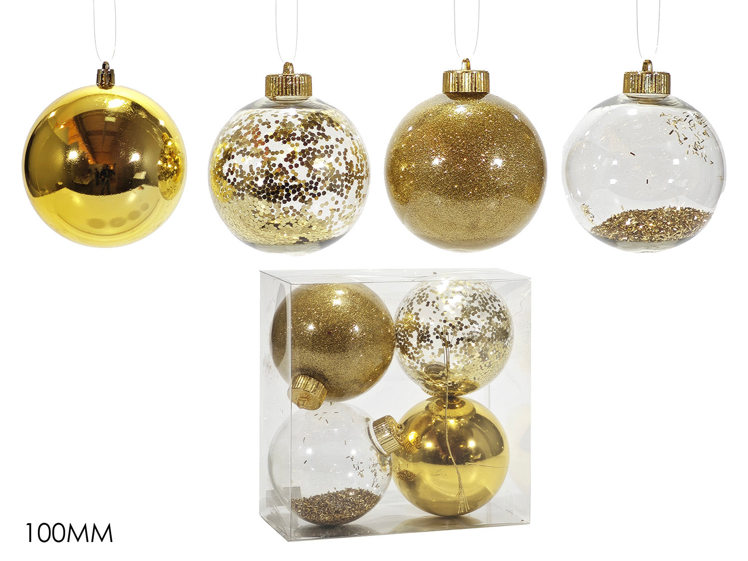G.Natale Set 4 Palle 100Mm Oro