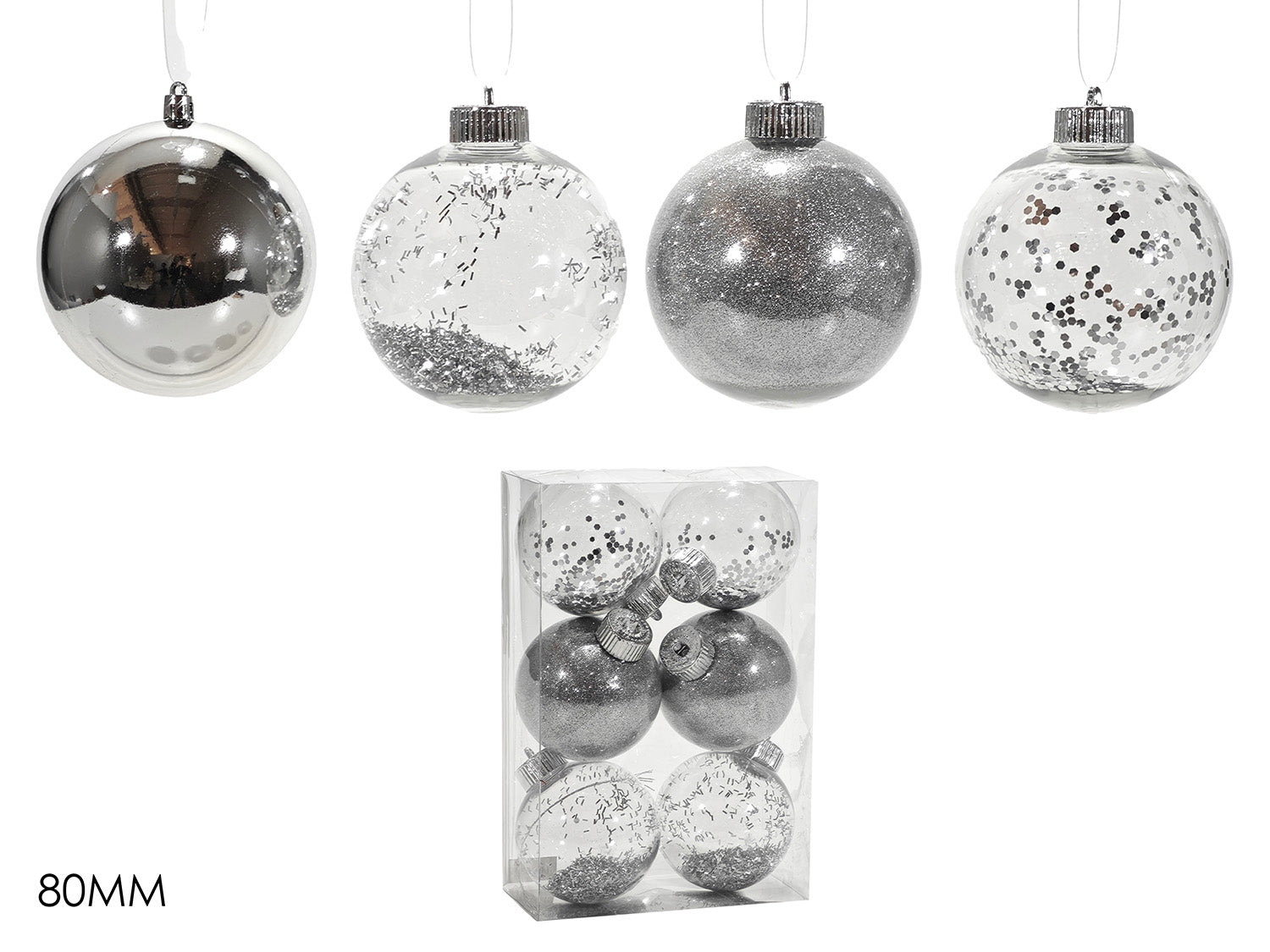 G.Natale Set 6 Palle 80Mm  Silver