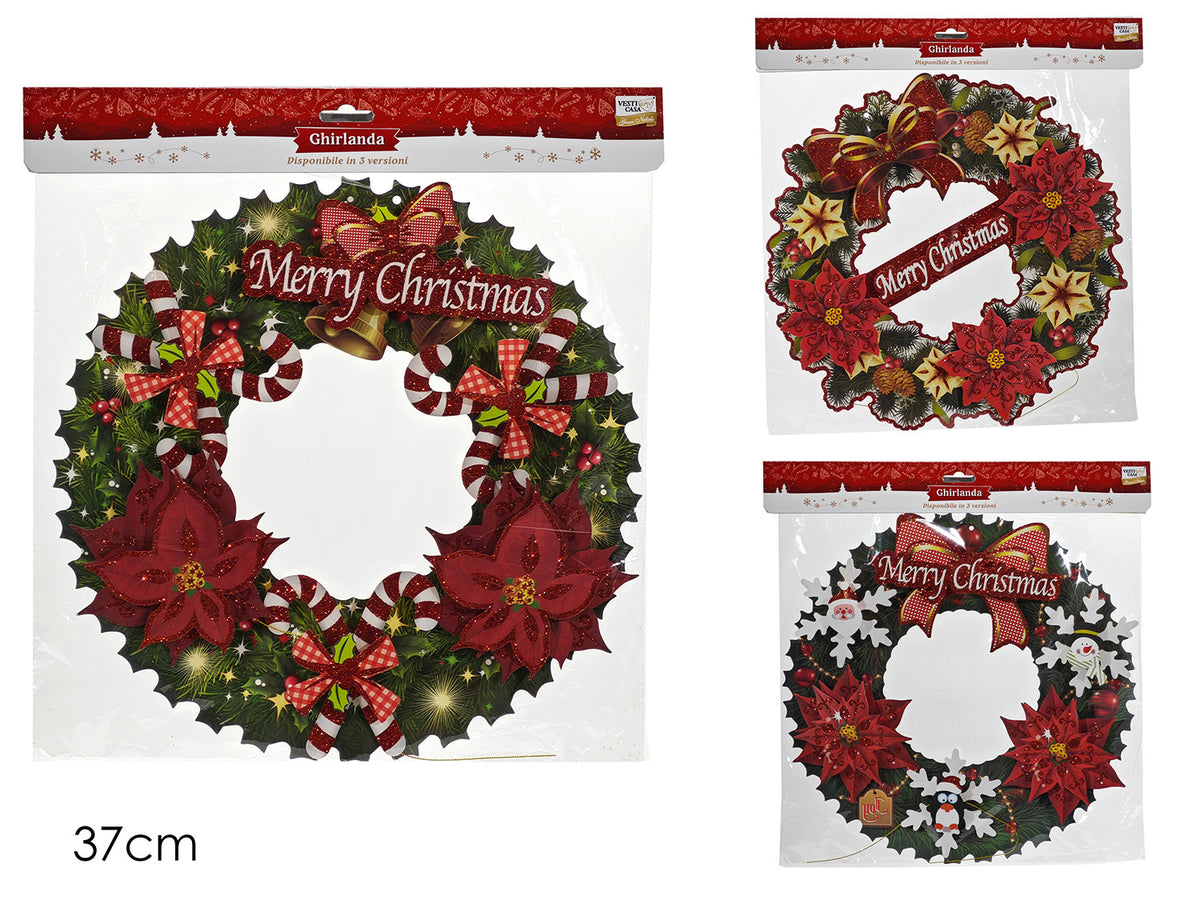 G.Natale Appendi Natale Ghirlanda Merry X'mas