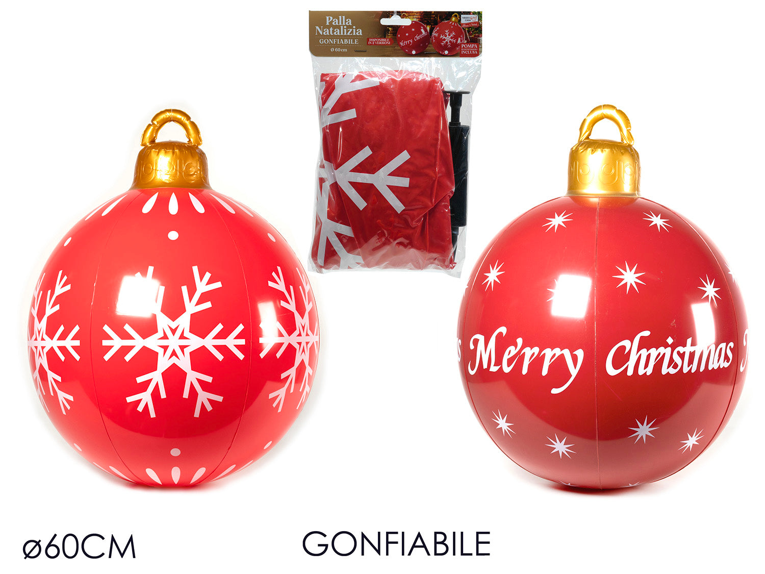 G.Natale Palla Natale Gonfiabile  60Cm Rosso 2Ass