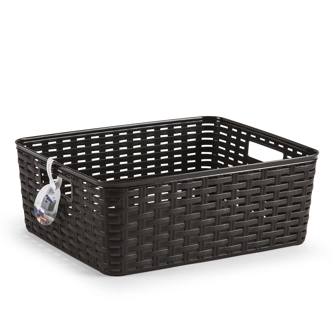 PlasticForte® - Cesta Rattan 12L 36X28 Cm