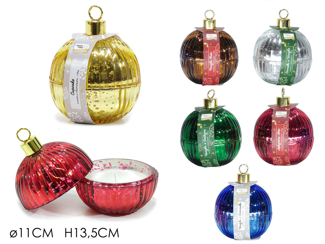 G.Natale Palla Natale C/Candela 1Xh13.5Cm 6Ass