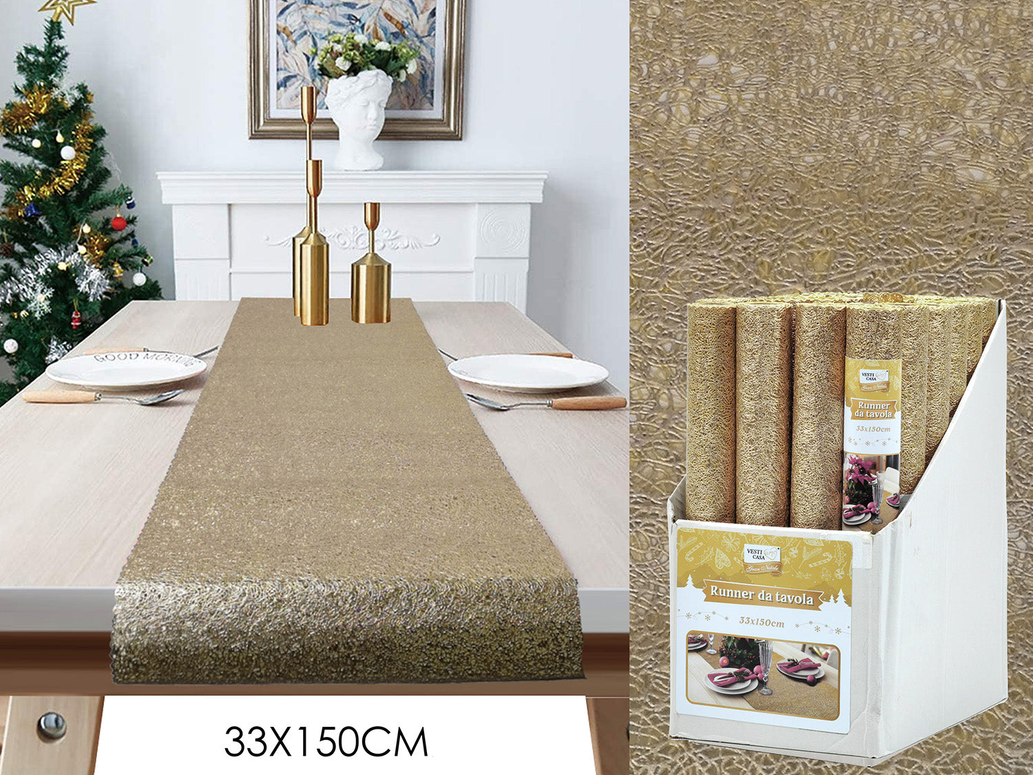 G.Natale Runner Natale 33X150Cm Oro Displ