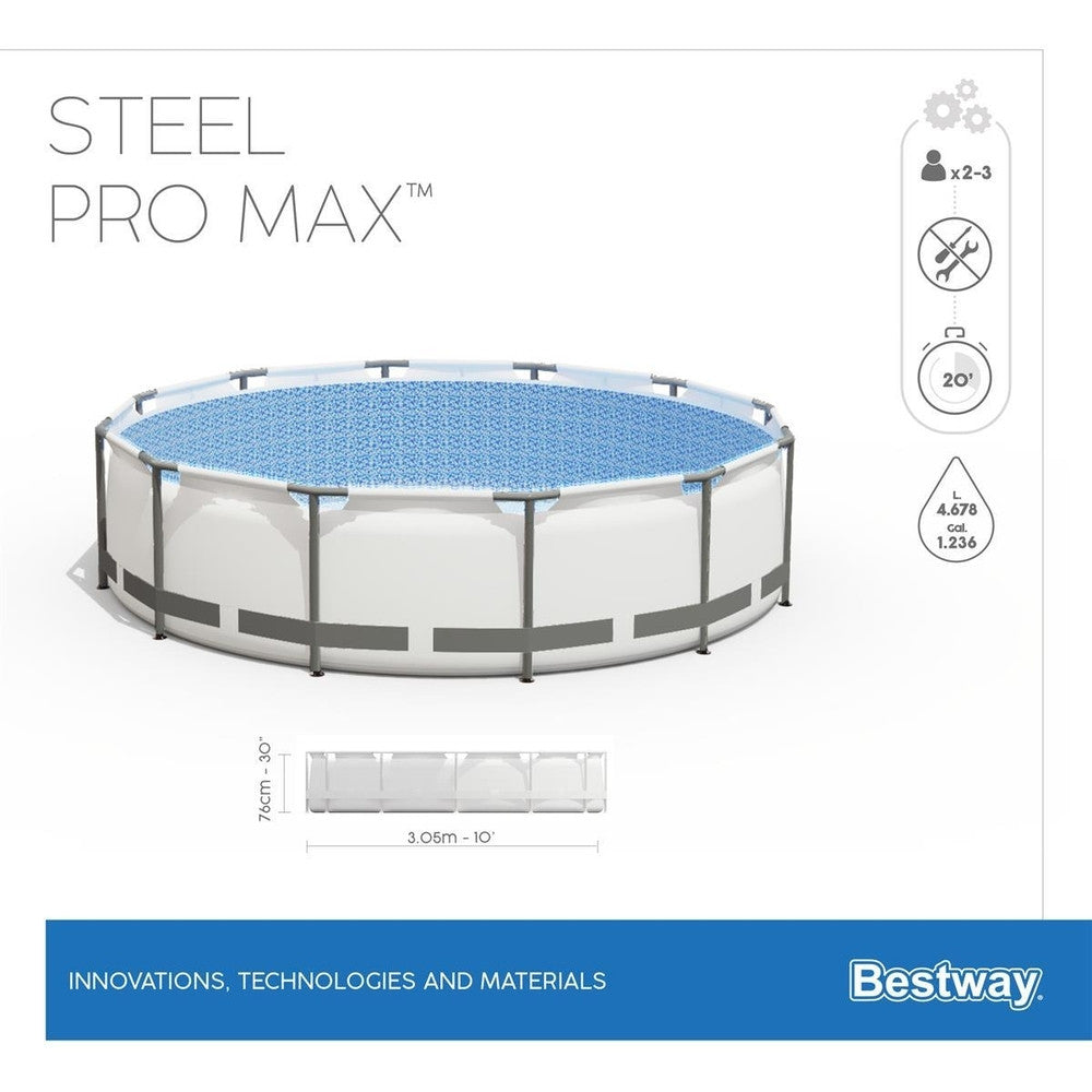 Bestway - Piscina Steel Pro Max Cm.305X76 Capienza 4.678 Lt.