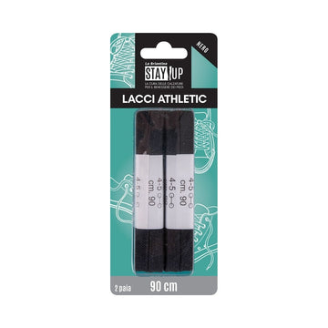 Lacci Piatti 90 Cm 2Paia Neri Piatti