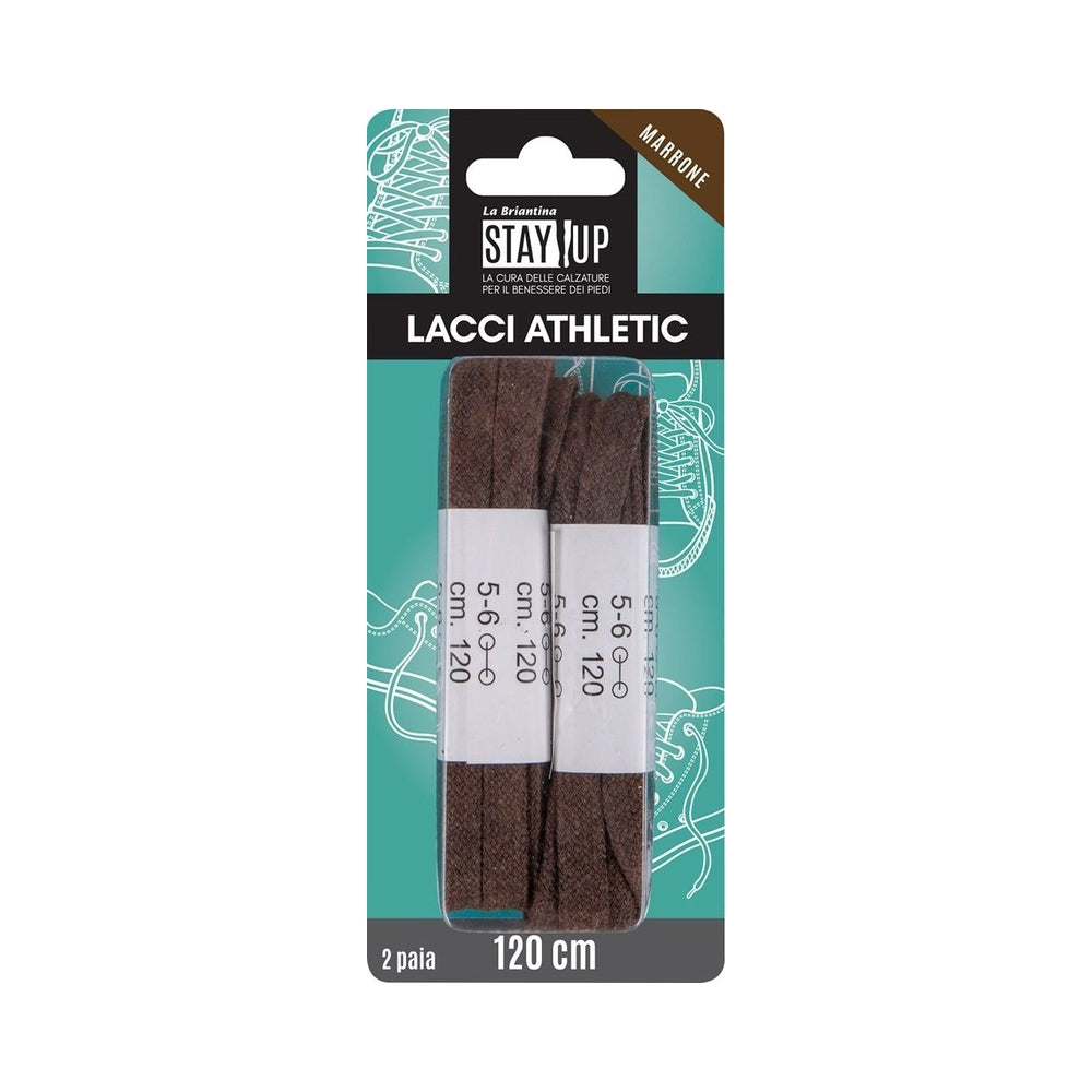 Lacci Piatti 120Cm 2Paia Marroni Piatti