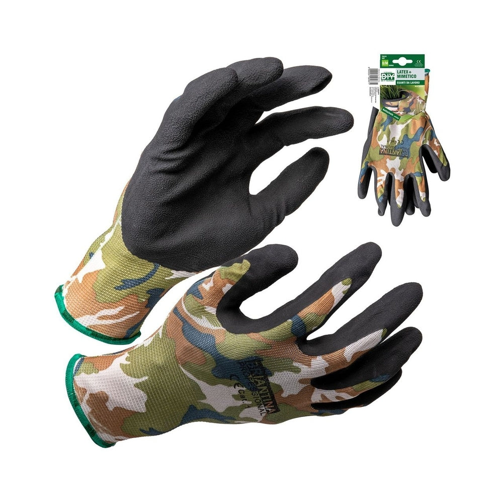 Latex Camouflage Gloves Size 8 M Women