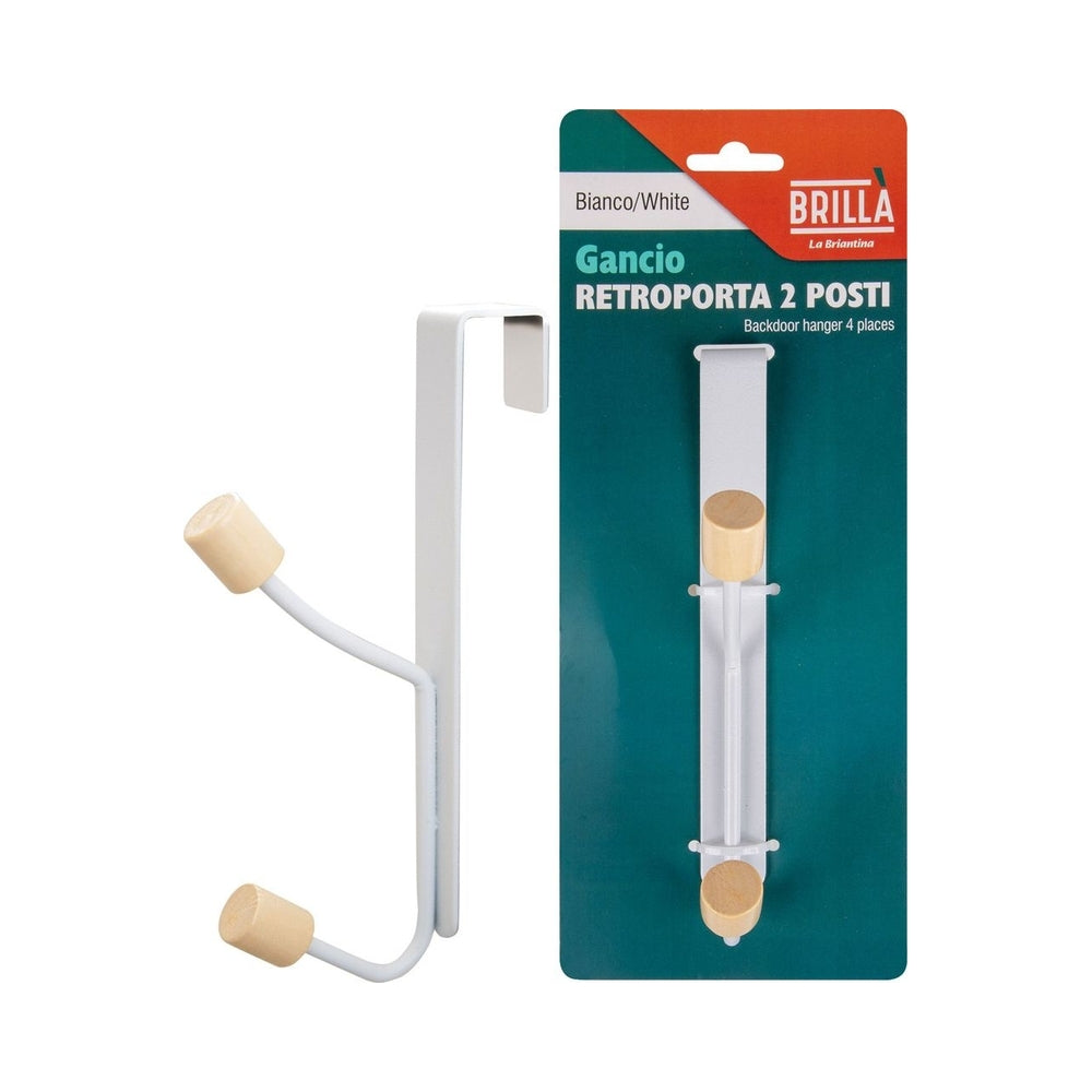 BRILLA REAR DOOR HOOK 2 PLACES WHITE METAL