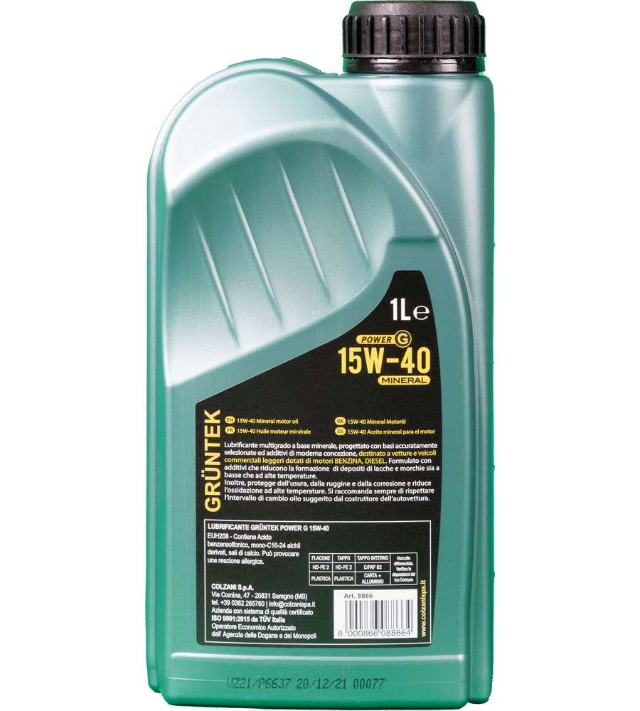 Gruntek Olio Power G 15W40 Mineral 1L
